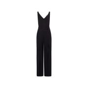 IVY OAK Naia Acetat Wide Leg Jumpsuit Black, Dam