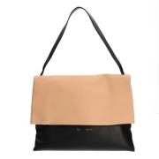 Celine Vintage Pre-owned Tyg axelremsvskor Beige, Dam