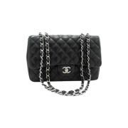 Chanel Vintage Pre-owned Tyg axelremsvskor Black, Dam