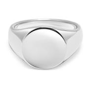 Nialaya Mens Circular Sterling Silver Signet Ring Gray, Herr