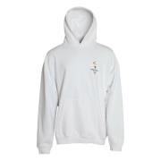 Balenciaga Vit Bomulls Logo Hooded Pullover Sweatshirt Tröja White, He...