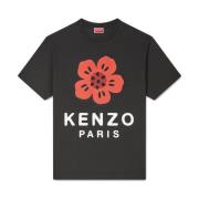 Kenzo Svart Blommig T-shirt Black, Herr