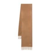 Max Mara Karamellbrun Cashmere Broderad Halsduk Brown, Dam