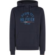 Tommy Hilfiger Blå Hoodie Sweatshirt Bomullsblandning Blue, Herr