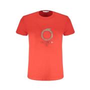 Trussardi Tryck Logo Rund Hals T-shirt Red, Herr