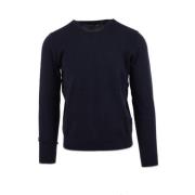 Armani Exchange Blå Crew Neck Tröja med Monogram Blue, Herr