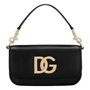 Dolce & Gabbana Guld Kedja Crossbody Väska Black, Dam