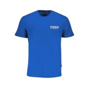 Napapijri Tryckt Logotyp Ekologisk Bomull T-shirt Blue, Herr