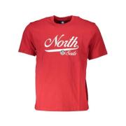 North Sails Tryck Logo Rund Hals T-Shirt Red, Herr