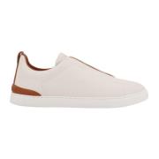 Ermenegildo Zegna Vita Sneakers Slip On Gummisula White, Herr