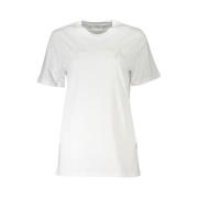 Patrizia Pepe Elegant Broderad T-shirt White, Dam