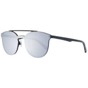 WEB Eyewear Svart Unisex Solglasögon Spegelglas Gray, Dam