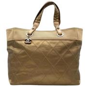 Chanel Vintage Pre-owned Tyg chanel-vskor Beige, Dam