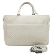 Bottega Veneta Vintage Pre-owned Laeder totevskor White, Dam