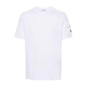 Moncler Vit T-shirt med Logotyptryck White, Herr