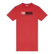Diesel T-shirt klänning med logotyp Red, Dam