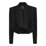 Pinko Svart ytterkläder Stretch-Design Revers Black, Dam