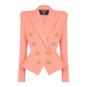 Balmain 8-knäppt jacka med markerad midja Pink, Dam