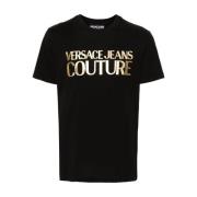 Versace Jeans Couture Logo Print Crew Neck T-shirt Black, Herr