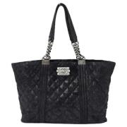 Chanel Vintage Pre-owned Tyg totevskor Black, Dam