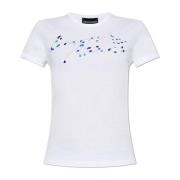 Emporio Armani T-shirt med logotyp White, Dam