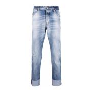 John Richmond Denim Straight Jeans med Rullad Kant Blue, Herr