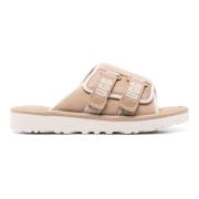 UGG Beige Mocka Sandaler med Kardborrestängning Beige, Herr