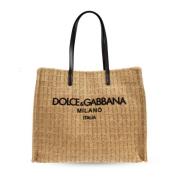 Dolce & Gabbana Shopper väska med logotyp Beige, Herr