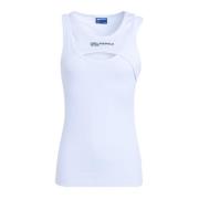 Karl Lagerfeld Lagerad Ribbad Tanktop White, Dam