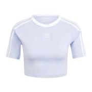 Adidas Originals Lila 3-Stripes T-shirt för flickor Blue, Dam