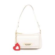 Love Moschino Ivory Faux Läder Axelväska Beige, Dam