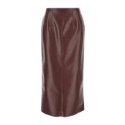 Philosophy di Lorenzo Serafini Brun Eco Läder Midi Kjol Brown, Dam