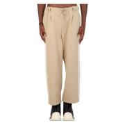 Y-3 Tjocka Track Pants med 3-Stripes Beige, Herr