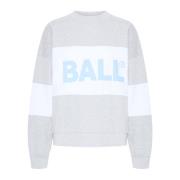 Ball Sporty Crew Neck Sweatshirt Grey Melange Gray, Dam