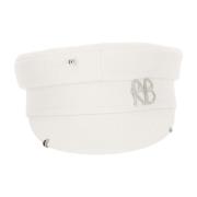 Ruslan Baginskiy Ivory Stretch Visor Hat med Piercing White, Dam