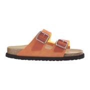 Birkenstock Sandaler med mockabeklädnad och korksula Orange, Herr