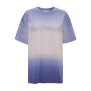 JW Anderson Gradienteffekt Bomull T-shirt Purple, Dam