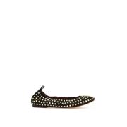 Lanvin Guld Studded Ballet Flats Black, Dam