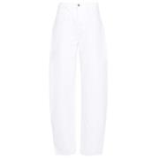 Khaite Vit Tapered Denim Jeans White, Dam