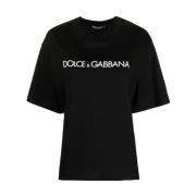 Dolce & Gabbana Casual Bomull T-shirt Black, Dam