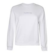 Lanvin Vit Bomulls Sweatshirt Rund Hals Långa ärmar White, Dam