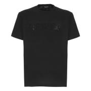 Dsquared2 Svart T-shirt med Strass Logo Black, Herr