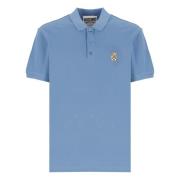 Moschino Blå Polo Shirt med Teddy Bear Logo Blue, Herr