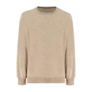 Brunello Cucinelli Elegant Crew-Neck Sweater Beige, Herr