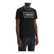 Versace Broderad Logotyp T-Shirt Black, Herr
