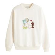 Drole de Monsieur Broderad Slogan Sweatshirt Beige, Herr