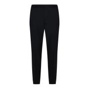 Ermenegildo Zegna Svarta Techmerino Joggers med Elastisk Midja Black, ...