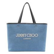 Jimmy Choo Blå Läder Toteväska med Studs Blue, Dam