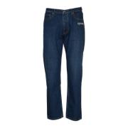 Off White Script Tapered Jeans Medium Blue Blue, Herr