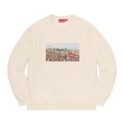 Supreme Begränsad upplaga Aerial Crewneck Sweatshirt Beige, Herr